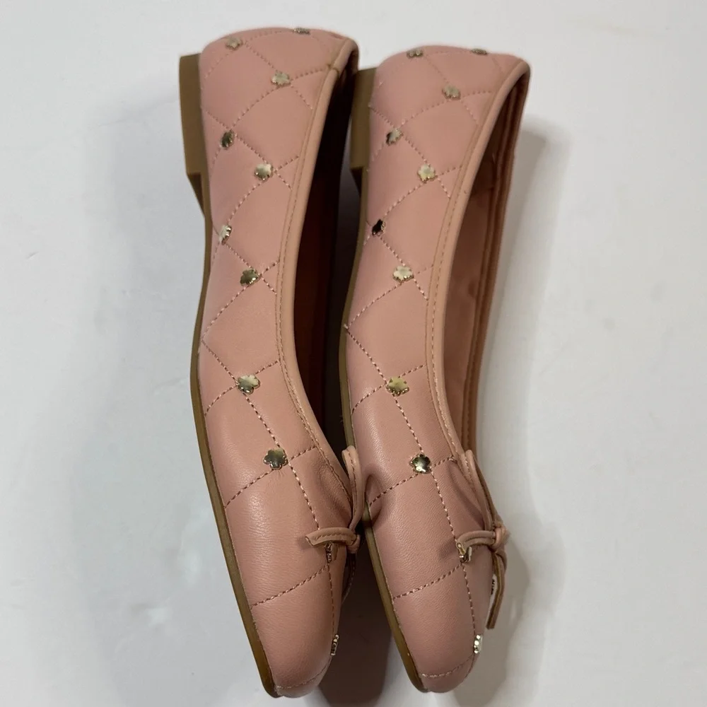 Ted Baker Libban Woman’s Dusty Pink Quilted ballerina Flats Size 40 New